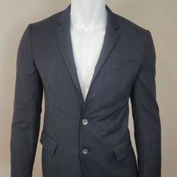 Hugo Boss Sport Coat 38 S Mens Black Gray Patterned Wool Slim Fit Hutsons Blazer
