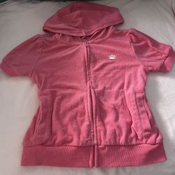 Y2K Juicy Couture Pink Velour Zip Hoodie - XS