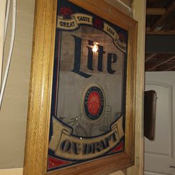 Vintage Miller Lite Mirror In The Perfect Condition