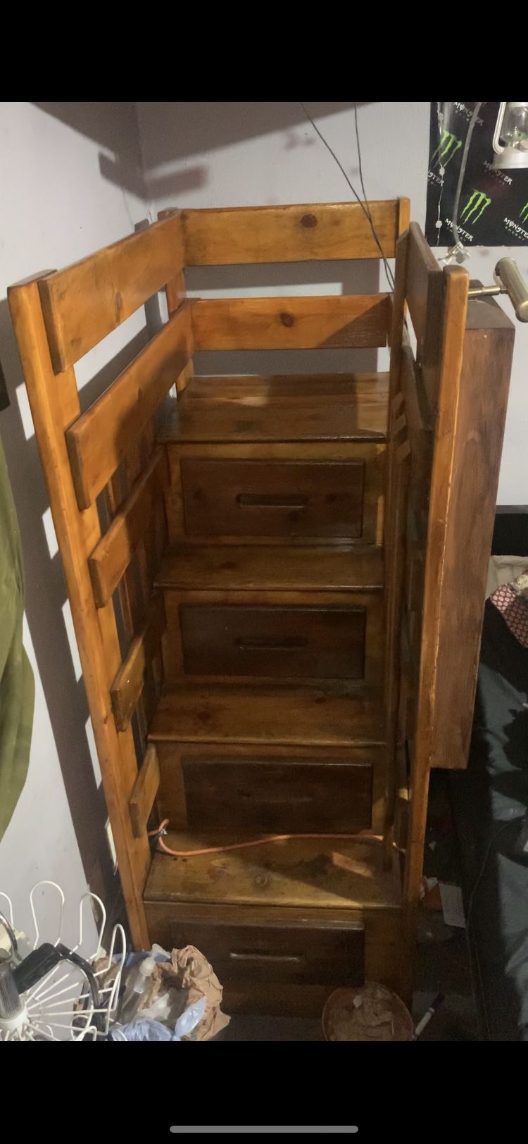 Vintage Wooden Bunk Bed Stairs