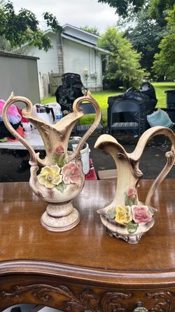 Vintage Ceramic Vase and Pitcher Set