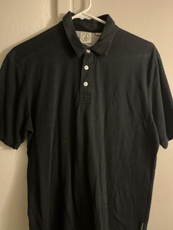 Black White And Grey Volcome Skate Polo Shirt