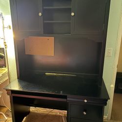 Solid Wood Desk and Hutch