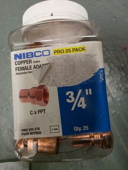 603 3/4 in. x 3/4 in. Wrot Copper Cup X FIP Adapter Pro Pack (25-Pack)
