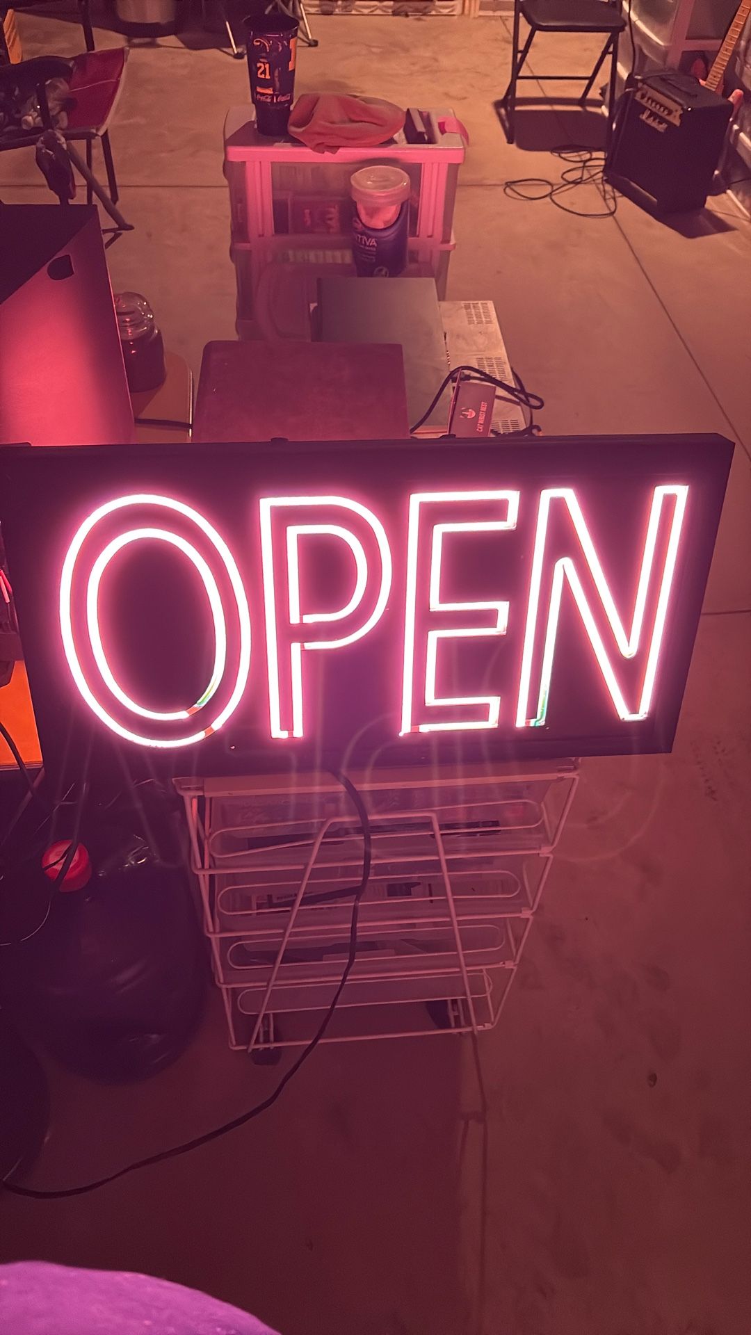Vintage NEON “open” Sign - Early 1990’s Barely Used
