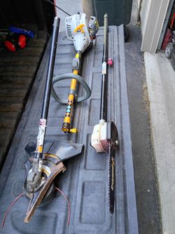 Ryobi pole saw and weed wacker.