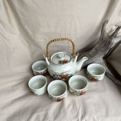 Beautiful Japanese Tea Set With 5 Cups