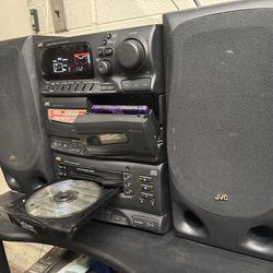JVC Mini HiFi CD, Cassettes, Radio Stereo system with Bluetooth Adapter in Great Condition