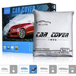 Car Cover Outdoor Sedan Cover Waterproof Windproof All Weather Scratch Resistant Outdoor UV Protection with Adjustable Buckle Straps for Sedan Fits up