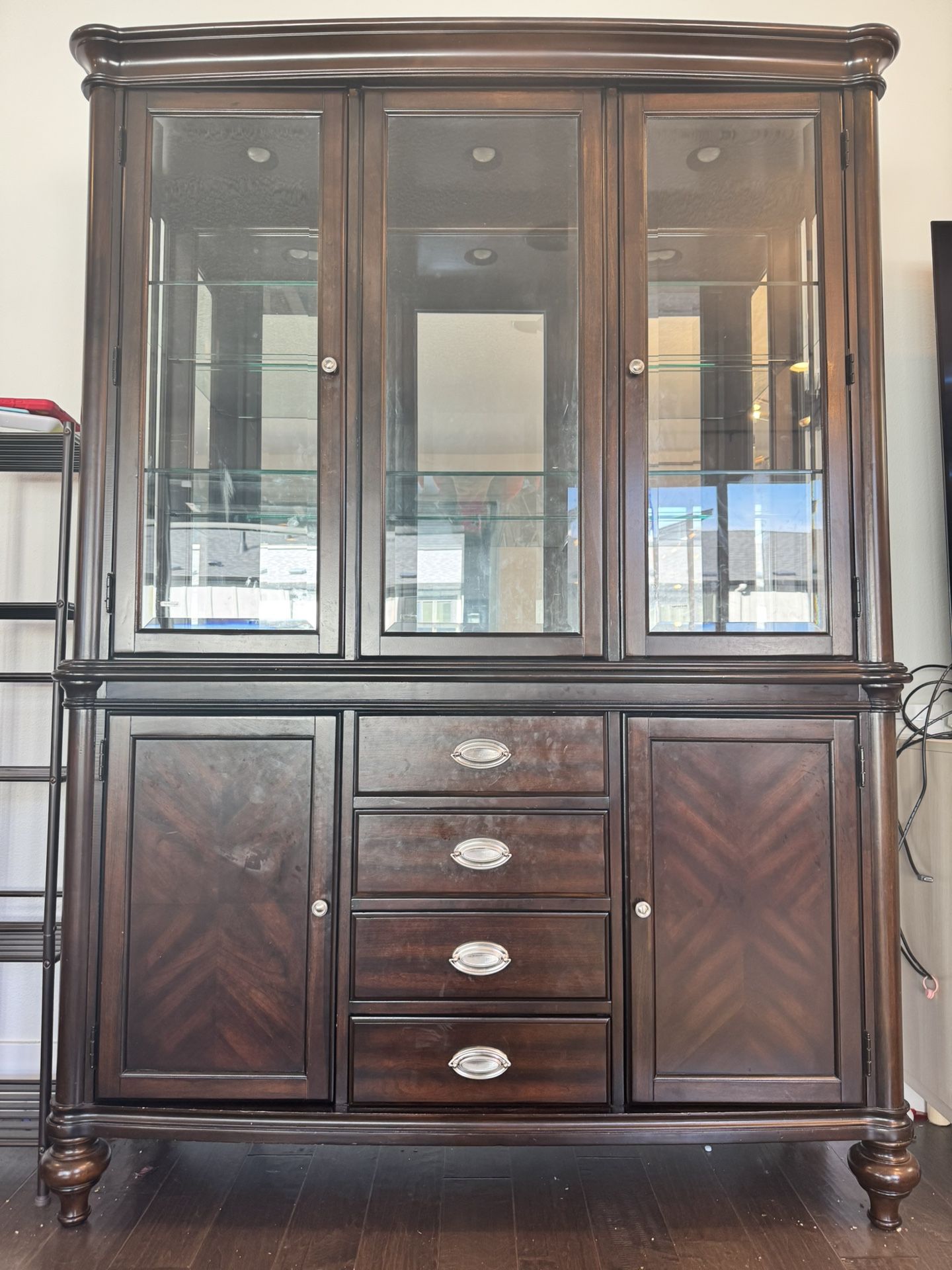 Elegant Solid Wood Cabinet / Display Hutch