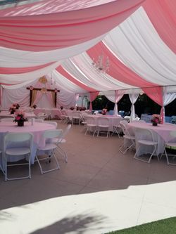 Tents, draping, backdrops, chairs , tables