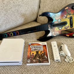 Nintendo Wii Guitar Hero Bundle w/ Legends Of Rock!