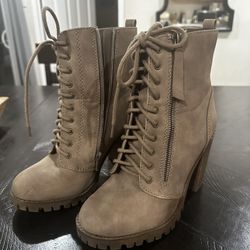 Light Brown SODA Boots / booties - Size 8-9 (run BIG)