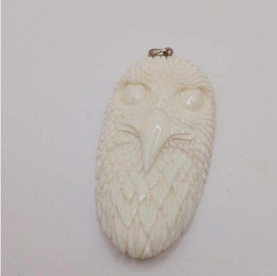 Eagle Pendant, carved bone 2 1/2 inches