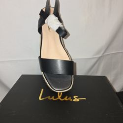 Lulus CORSA Black Platform Heel Size 8