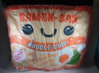 Top Ramen-San Noodle Soup Fiesta Plush Pillow Giant 24” x 18” 