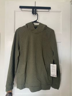 Lululemon Textured Double-Knit Cotton Hoodie Size: Small Color: Heathered Medium Olive