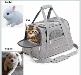 Pet Carrier Airline Approved Pet Carrier for Medium &Small Cat Rabbit and Dogs, Small Airline Approved Cat Pet Travel Carrier(Grey)
