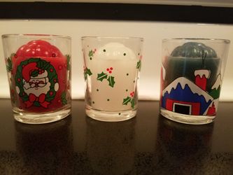 NEW Set of 3 Christmas votive candles(2E)