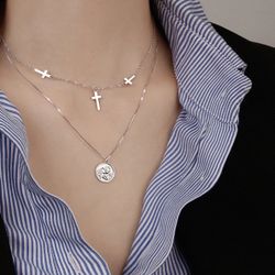 925 stamped sterling necklace cross