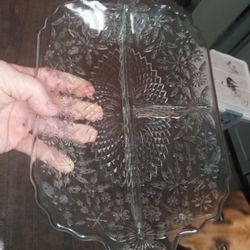 Three section dish Indian a glass co