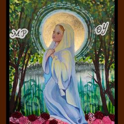 Entrance of the Theotokos into the Temple Icon, artwork made by me, Orthodox Icon, Blessed Mary Icon