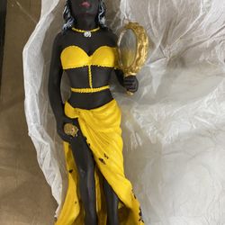Double Wicks Orisha Oshun Goddess of Love & Fertility 8" Figure Candle For Attraction, Passion, Romance, ETC.