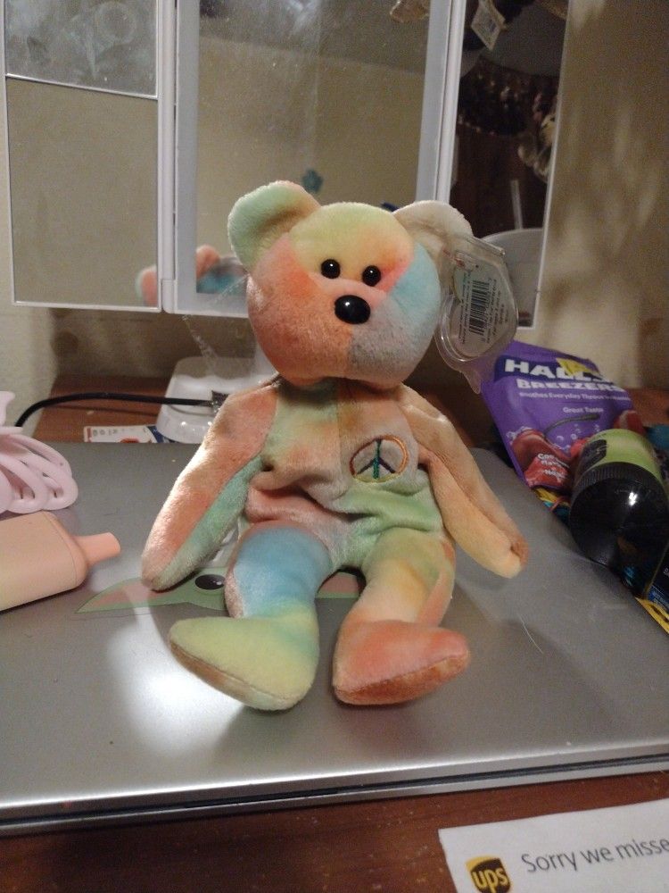 Ty Beanie Babies Peace The Bear