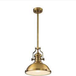 Industrial Antique Brass Dome Pendant Light for Kitchen Island