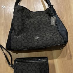 Authentic Coach Purse With Matching Wallet
