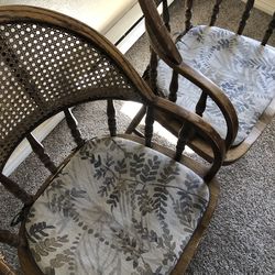 Vintage Oak & Barrel Chairs