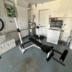 Weight bench, Weights, & weight stand