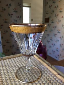 Port or cordial crystal glasses gold trim