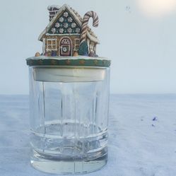 Christmas Ginger Bread House Jar with lid