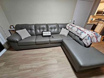 Ashleys Furniture Leather Couch!