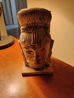 ASIAN BUDDHA HEAD STATUE 8.5" 4 LBS