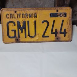 1956 California License Plate