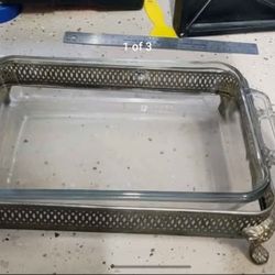 Pewter Oneida Bake n Serve Dish 1980s