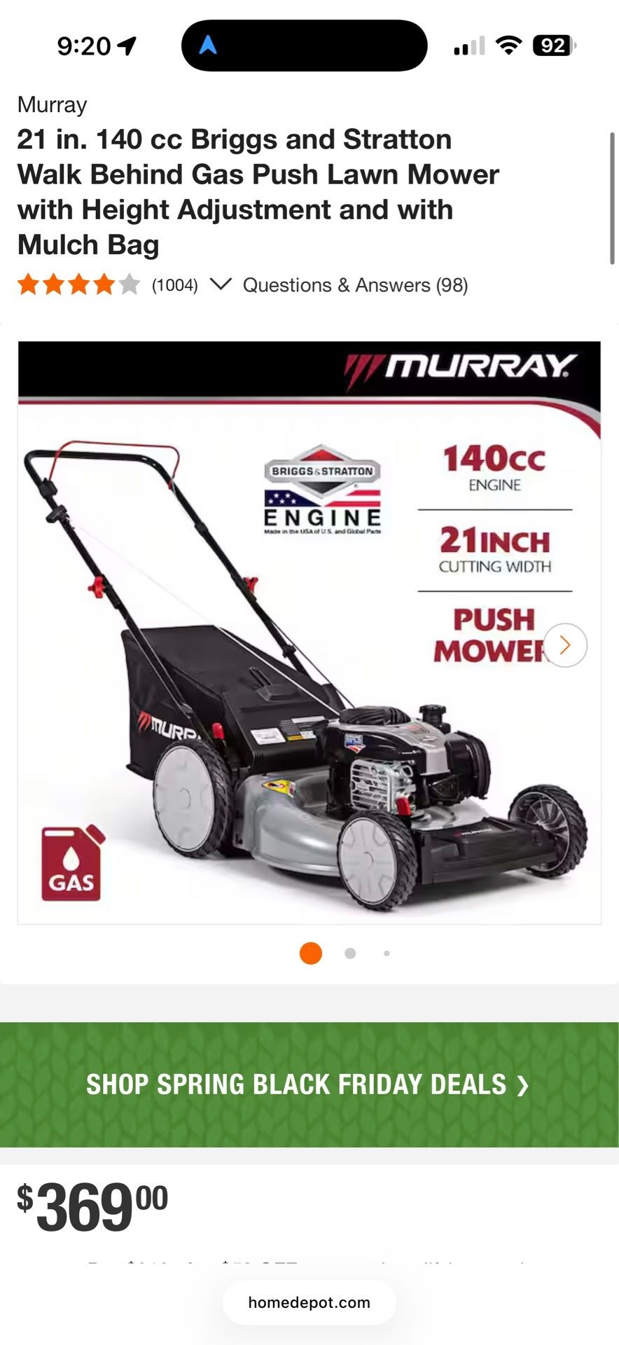 21 in. 140 cc Briggs and Stratton Walk Behind Gas Push Lawn Mower with Height Adjustment and with Mulch Bag