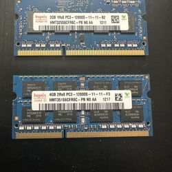 6 GB Total Pc3 DDR3 12800 Speed Memory Ram Laptop