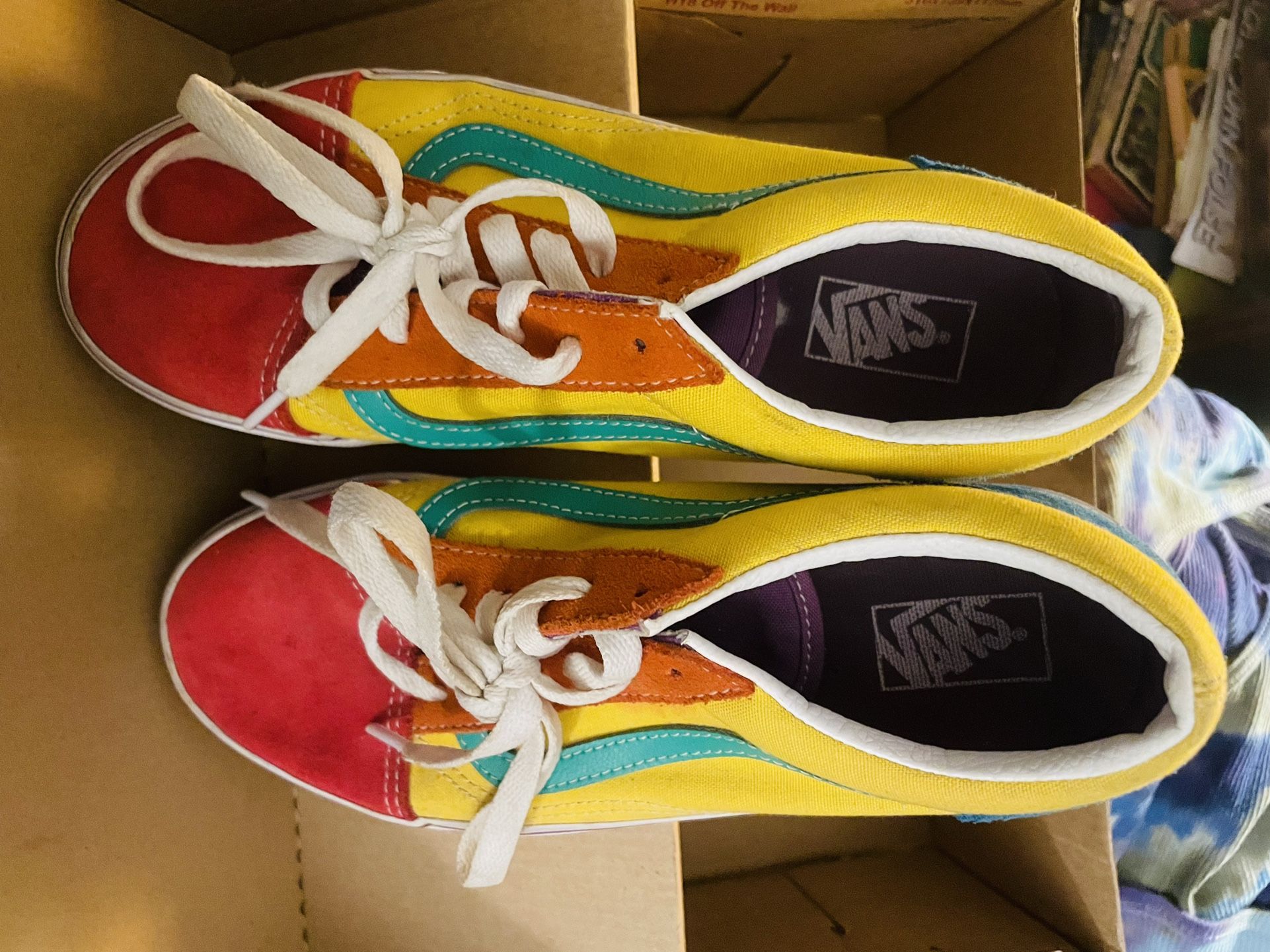 Rainbow Ladies Vans Lace Up - Low Tops Size 5 1/2