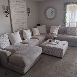 Big Sectional And Ottoman Living Spaces