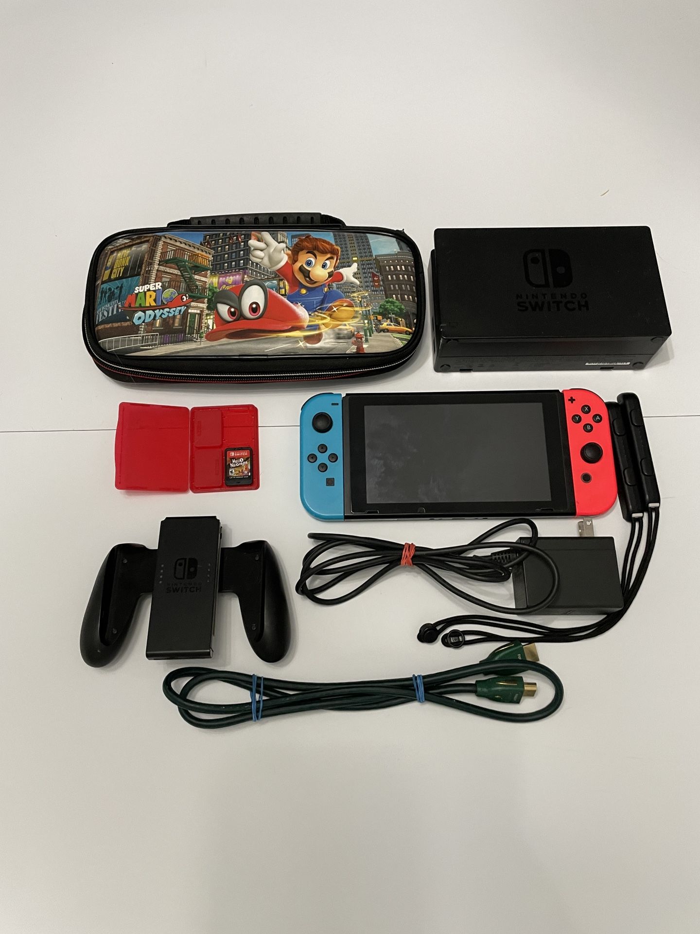 Nintendo Switch With Dock, Case And Game.