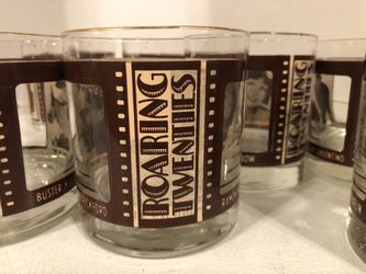 VINTAGE 1960’s ROARING TWENTIES WHISKEY GLASSES