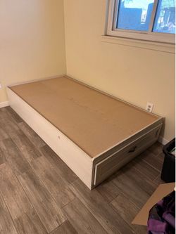 Twin Platform Bed Frame with Storage Drawer