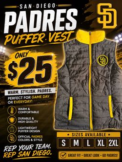 San Diego Padres Puffer  Vest Jacket