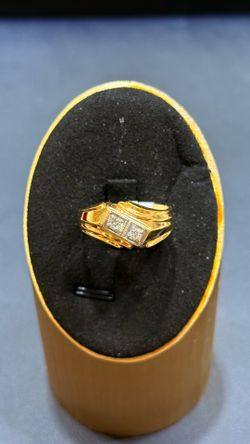 14k Solid Gold Men's Ring Natural Diamonds