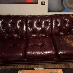 Hancock And Moore Oxblood Leather Sofa 