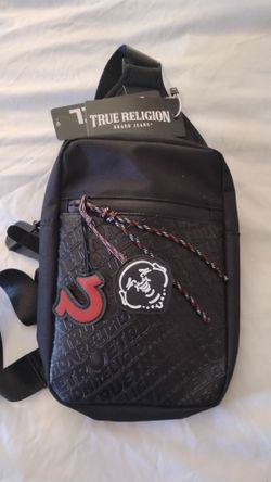 True Religion Yara Horseshoe Unisex Black Yeta 2.0 Crossbody Sling Bag.