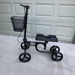 BodyMed Premium Knee Walker, Steerable for Foot Injuries - Adjustable Scooter with Dual Brakes & Metal Basket - Better Alternative to Crutches for Leg